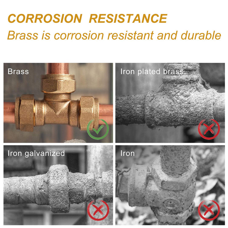 [Australia - AusPower] - SUNGATOR 3-Pack Compression Connector Fitting, 1/2" Female Pipe NPT Thread by 3/8" Male Compression with an Extra Sealing Tape 