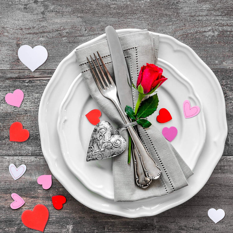 [Australia - AusPower] - Hotop 300 Pieces Mini Valentine's Heart Doilies and 500 Pieces Foam Heart Stickers Adhesive Stickers for Wedding Decoration Valentine's Day Party (Red Pink White) Red Pink White 