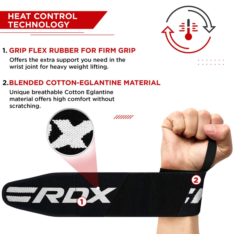 [Australia - AusPower] - RDX Weight Lifting Wrist Wraps Support, IPL USPA Approved, Elasticated 18” Cotton Straps, Thumb Loop Powerlifting Bodybuilding Fitness Strength Gym Training Workout, Gymnastics Calisthenics, Men Women Green Standard 