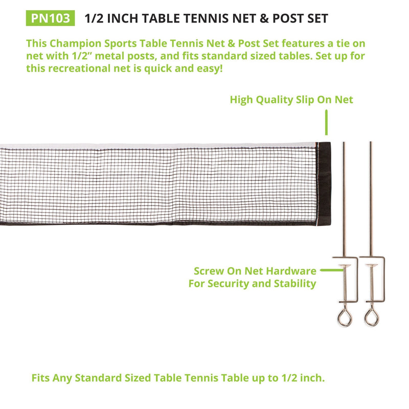 [Australia - AusPower] - Champion Sports Table Tennis Net & Post Set, 1/2" 