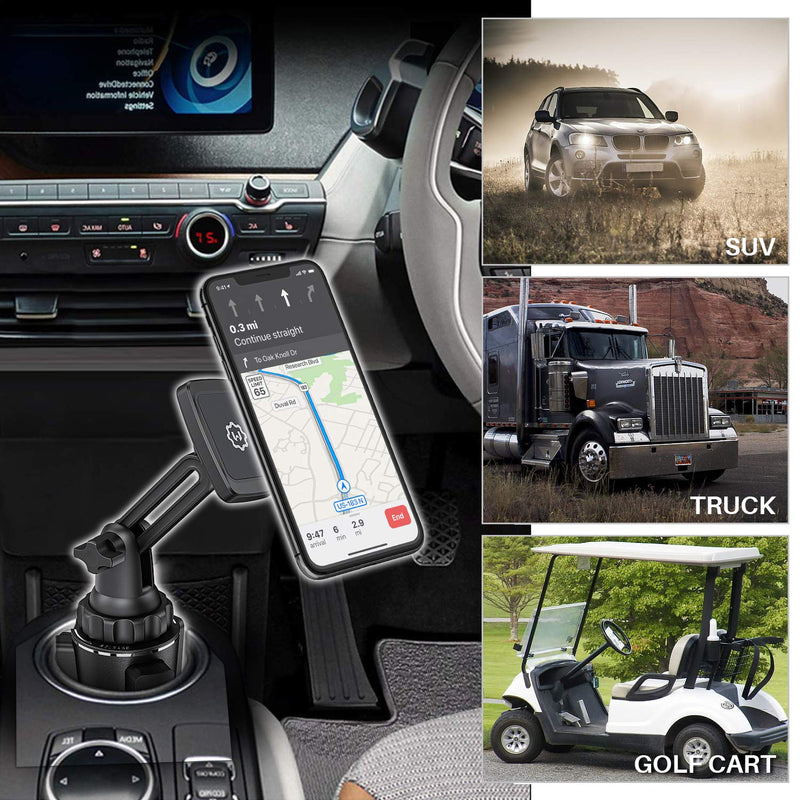 [Australia - AusPower] - Magnetic Cup Holder Phone Mount, WixGear Extendable Arm Universal Car Cup Holder Adjustable Base Automobile Cup Holder Smart Phone Cradle Car Mount 