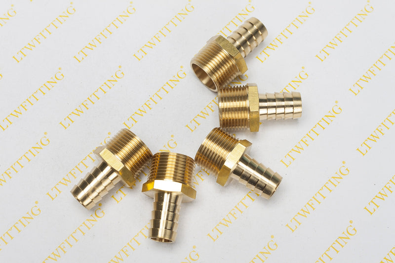 [Australia - AusPower] - LTWFITTING Brass Barb Fitting Coupler/Connector 5/8-Inch Hose ID x 3/4-Inch Male NPT(Pack of 5) 