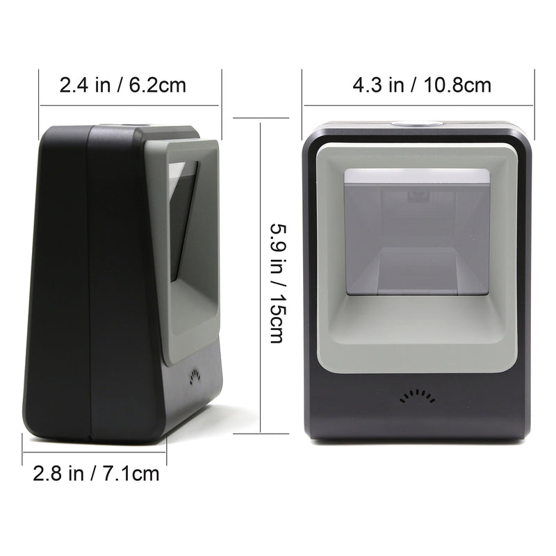 [Australia - AusPower] - TEEMI Handsfree 1D 2D Barcode Scanner, QR Omnidirectional Desktop USB Wired Virtual COM Port Automatic Bar Code Imager, Capture Screen barcodes, TMSL-60 Black 