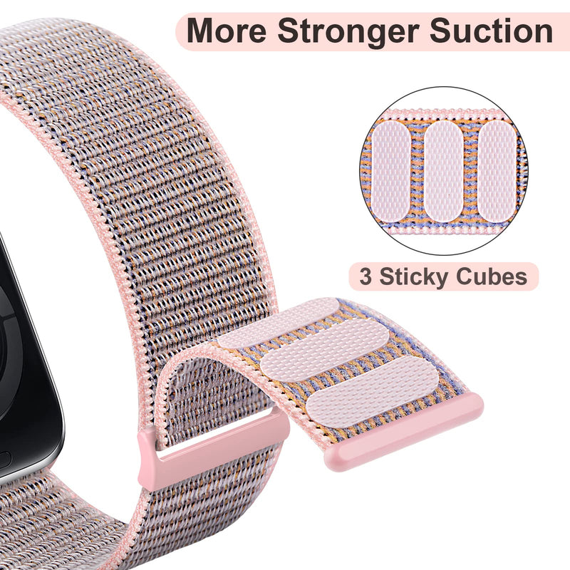 [Australia - AusPower] - 4 Pack Nylon Stretchy Bands Compatible for Apple Watch 7 Band 45mm 41mm 38mm 42mm 40mm 44mm Women Men,Adjustable Solo Loop Sport Strap for iWatch Series 3 4 5 6 SE Patent(Pink Sand,41MM) Lilac/Pink Sand/White/Black 38MM/40MM /41MM 