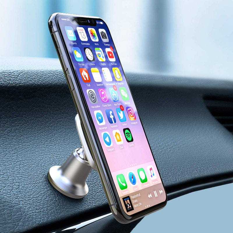 [Australia - AusPower] - Magnetic Phone Car Mount, APPS2Car Car Phone Holder Mount, Universal Magnetic Phone Mount for Car, Magnetic Dashboard Phone Mount Compatible with iPhone 11Pro Xr Xs 8Plus 7 Galaxy Note S7 8 9 10 etc. Silver 