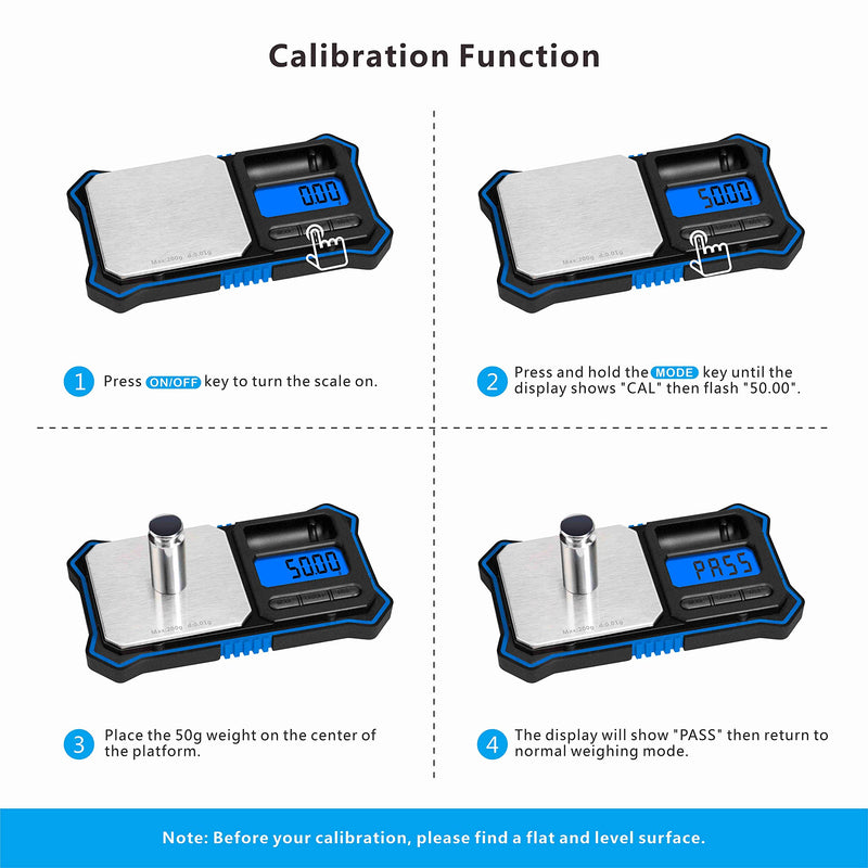 [Australia - AusPower] - Fuzion Digital Pocket Scale, 200g x 0.01g Jewelry Gram Scale, 6 Units Conversion, LCD Back-Lit Display, Use for Jewelry/Medicine/Food/Powder/Herb(Battery Included) Blue 