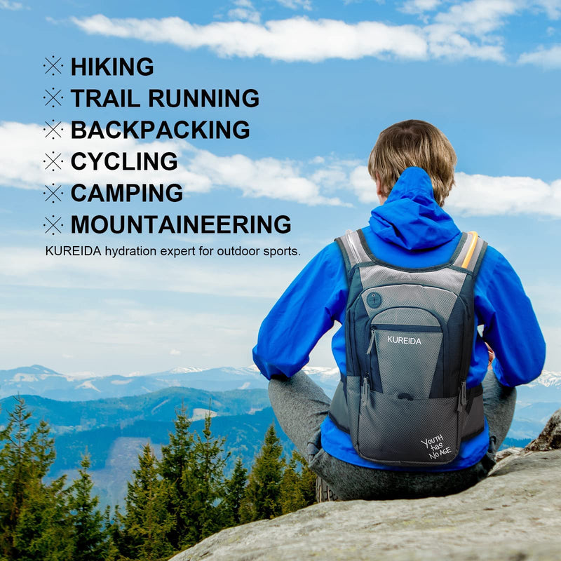 [Australia - AusPower] - KUREIDA Dual Hydration Bladder 2 Liter,Leak Proof 2L Water Bladder,BPA Free Hydration Reservoir for Hydration Pack for Hiking,Carry Water and Electrolytes 