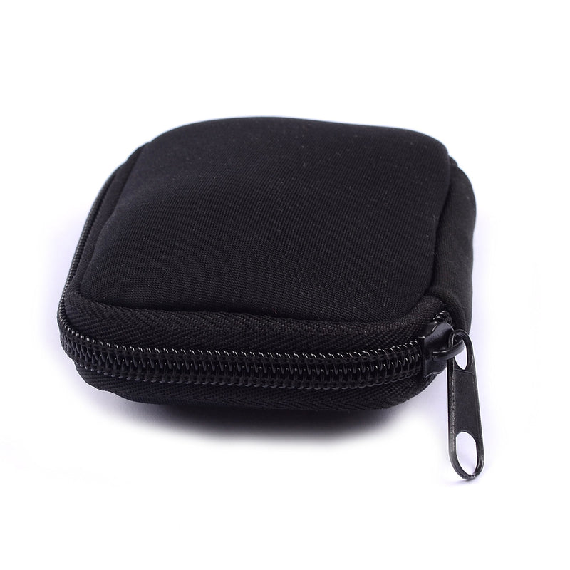 [Australia - AusPower] - Jlyifan Headphone Earbuds Earphone Holder Pouch USB Cable Organizer Electronics Accessories Car Charger Coin Neoprene Soft Case Storage Bag for SD TF Card (Black) 