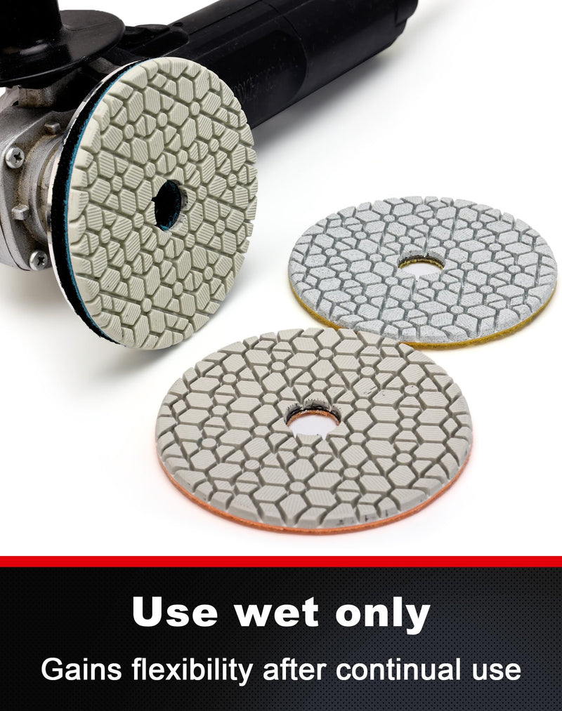 [Australia - AusPower] - Panfreet 3 Step Diamond Polishing Pads 4-inch Wet for Granite Marble Quartz Concrete 