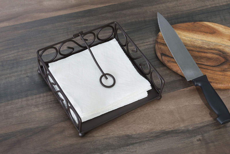 [Australia - AusPower] - Home Basics Scroll Collection Bronze Flat Napkin Holder 