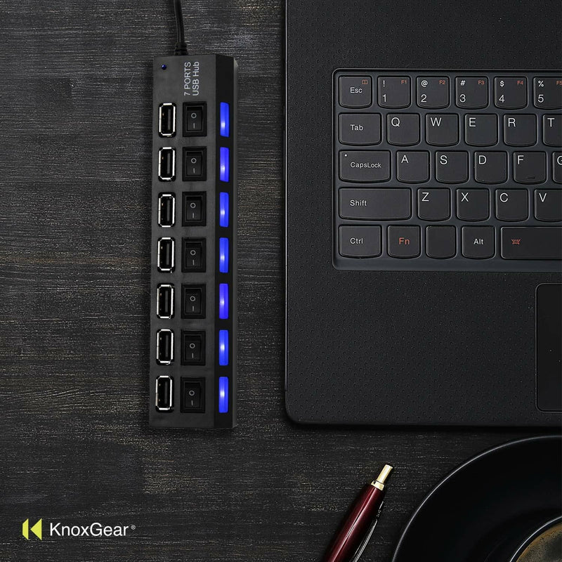[Australia - AusPower] - Knox Gear Universal 7-Port 2.0 USB Hub 