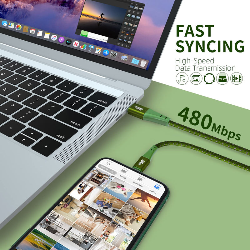 [Australia - AusPower] - USB C to Lightning Cable 10FT XYYZYZ【Apple MFi Certified】 iPhone Fast Charger Long Type C to Lightning Cord Compatible with iPhone 12 Pro/12/11 Pro/11/XR/XS/AirPods/iPad Pro/iPad Air/iPad Green 
