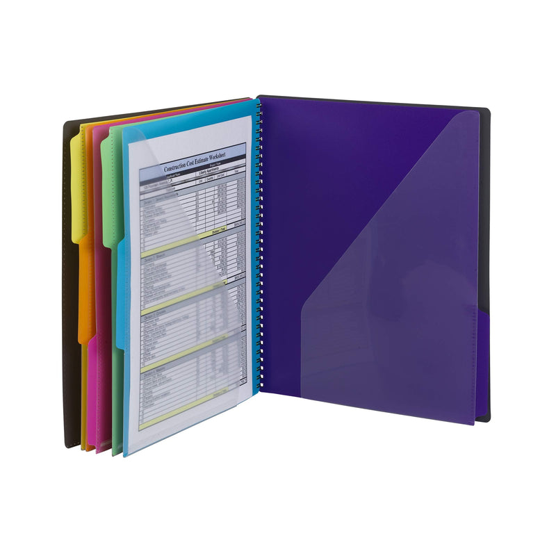 [Australia - AusPower] - Smead 12 Pocket Poly Project Organizer, Letter Size, 1/3-Cut Tab, Gray with Bright Colors (89207) 