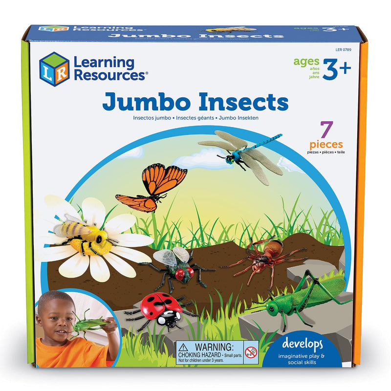 [Australia - AusPower] - Learning Resources Jumbo Insects - 7 Pieces, Ages 3+ Toddler Learning Toys, Animal Toys for Kids, Preschool Science Learning Toys 