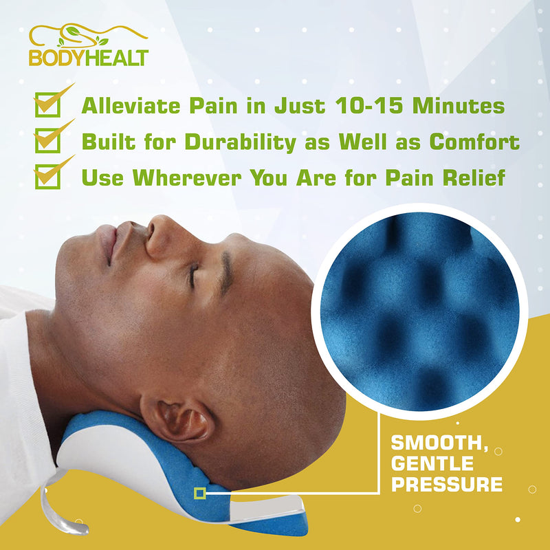 [Australia - AusPower] - BodyHealt Neck and Shoulder Relaxer - Cervical Traction Device for TMJ Pain Relief & Spine Alignment. Neck Stretcher for Migraine Relief & Neck Support. Chiropractic Hump Corrector Neck Pain Pillow 