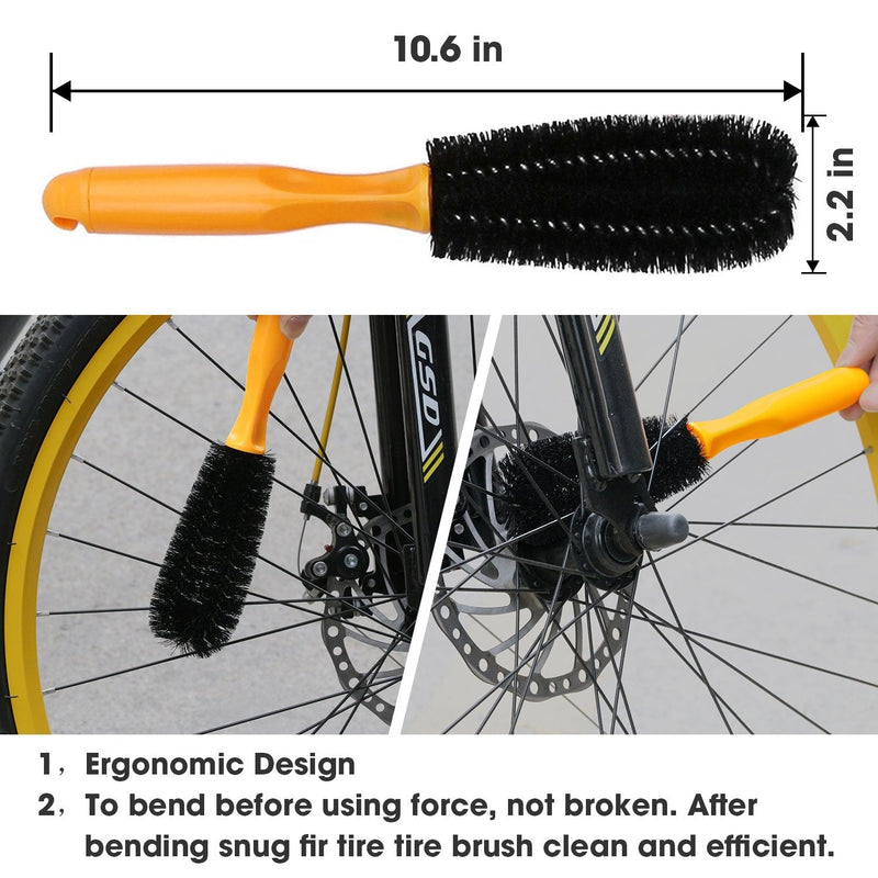 [Australia - AusPower] - SINGARE 7pcs Bicycle Bike Cleaning Tools Set, Bike Clean Brush Kit Suitable for Mountain, Road, City, Hybrid, BMX and Folding Bike 