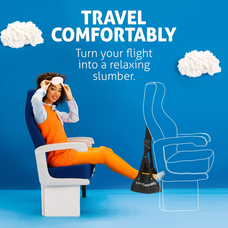 [Australia - AusPower] - Airplane Foot Hammock (Memory Foam), Perfect Airplane Footrest to Relax Your Feet | Foot Hammock for Airplane Travel Accessories, Desk Foot Hammock, Travel Foot Rest, Comfy Foot Hanger Airplane 1 Pack 