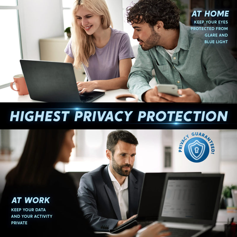 [Australia - AusPower] - 14 inch Computer Privacy Screen (16:9) - Blue Light Screen Protector - Laptop Anti Glare Screen Protector by Akamai 14.0 inch (Diagonal) (16:9) Black Privacy 