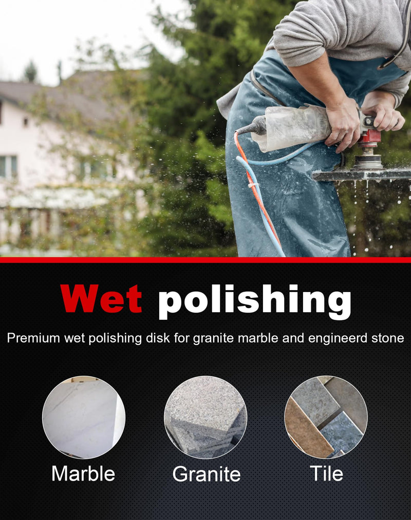 [Australia - AusPower] - Panfreet 3 Step Diamond Polishing Pads 4-inch Wet for Granite Marble Quartz Concrete 
