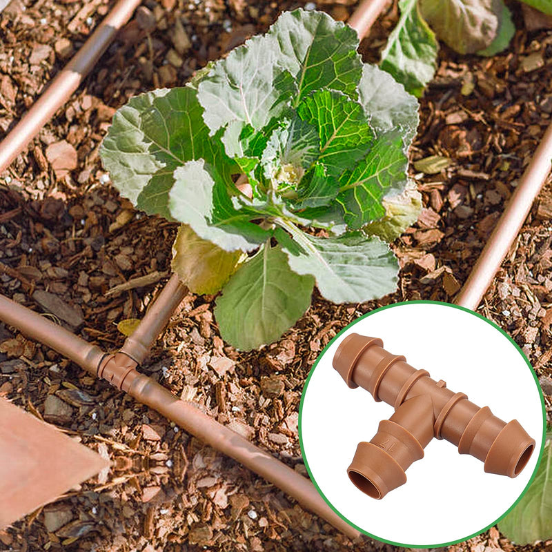 [Australia - AusPower] - iMopo 21-Pack Drip Irrigation Universal Barbed Tee Fitting, Barbed Connectors for 1/2" Drip Tubing 21P-Tee 
