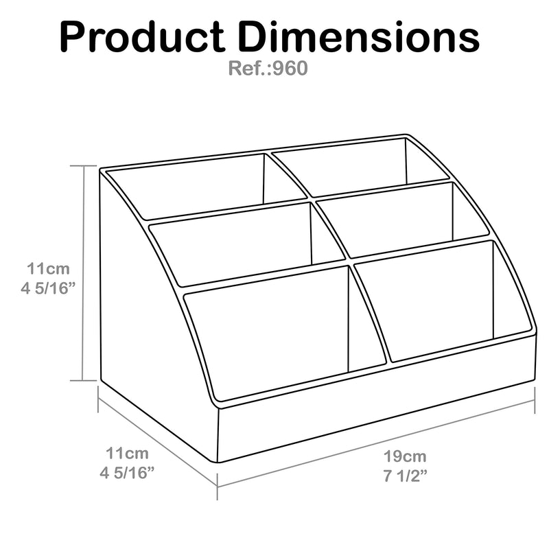 [Australia - AusPower] - Acrimet Incline Desktop Easy Organizer Caddy Holder - Supplies Storage and Home Organization (Plastic) (Silver Color) 