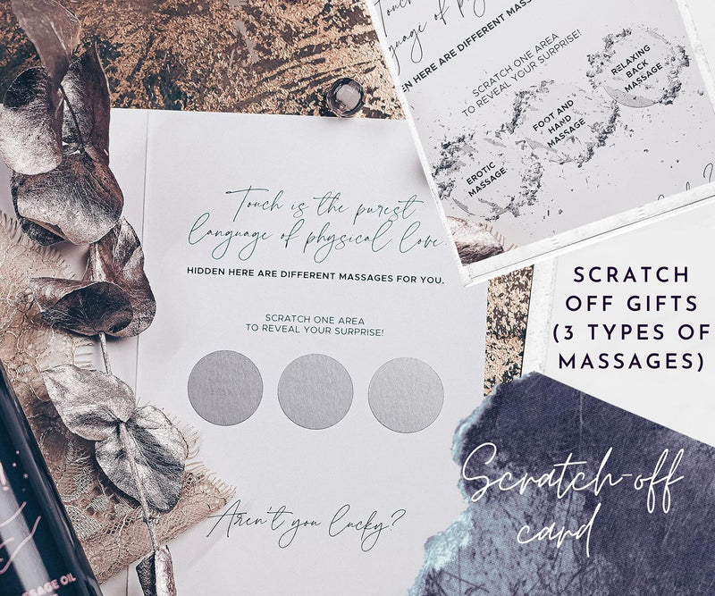 [Australia - AusPower] - OpenMity Massage Oil for Couples – Date Night Box with Relaxing Massage Oil Set for the Perfect Date Night, Including Two Different Massage Oils and Scratch off Card 