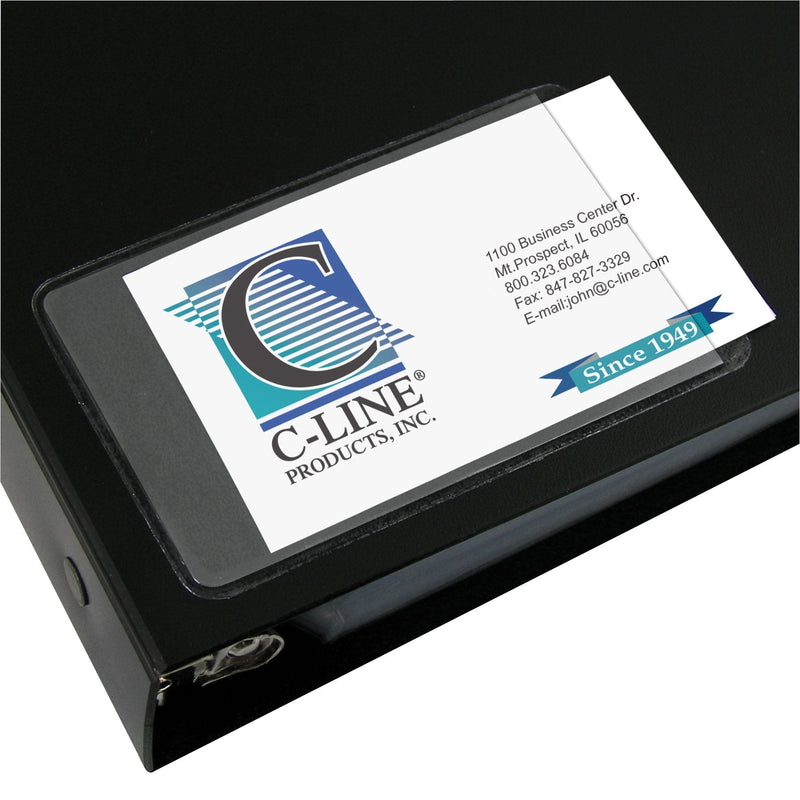 [Australia - AusPower] - C-Line Self-Adhesive Business Card Holders, Side Loading, 2" x 3-1/2", Clear, 5 Packs of 10 Holders, 50 Total (70238-5) Pack of 50 