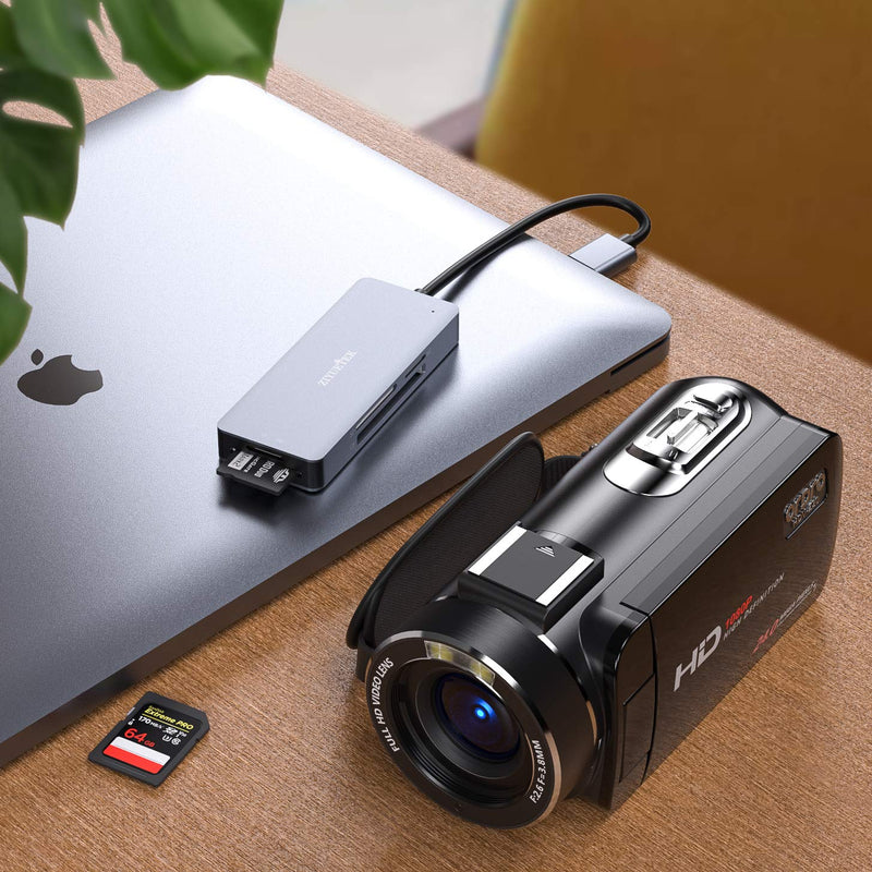 [Australia - AusPower] - CF Card Reader,USB 3.0 to Compact Flash Memory Card Reader Adapter 5Gbps Read 5 Cards Simultaneously for SDXC, SDHC, SD, Micro SDXC, Micro SD, Micro SDHC, M2, MS, CF and UHS-I Card (Grey) USB-3.0 