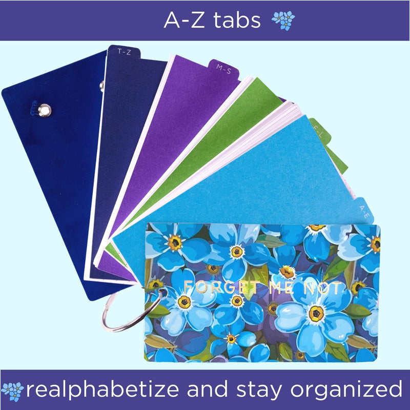 [Australia - AusPower] - Steel Mill & Co Password Book with Alphabetical Tabs, Password Keeper Holds 600 Passwords, Blue Floral Personal Organizer for Home or Office, Forget Me Not 