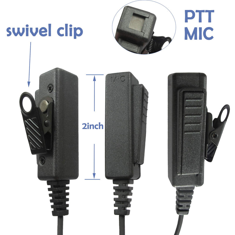 [Australia - AusPower] - Two Way Radio 2 Pin Earpiece with PTT and MIC Acoustic Air Tube Headset Compatible with Kenwood TK-3207 TK-2207 TK-3207G TK-2207G TK-3170 TH-D72A NX-320 Puxing TYT Wouxun Baofeng UV-5R Walkie Talkies 