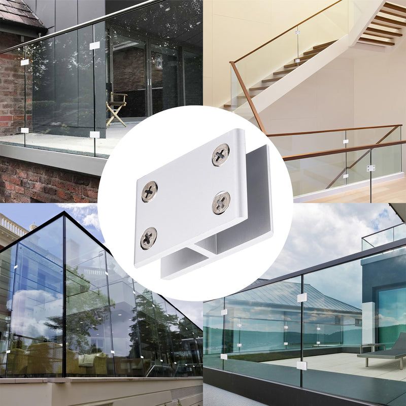 [Australia - AusPower] - Kitmose 8 PACK Glass Clamp,180 degree glass to glass clamp,Adjustable Double Side Aluminum Alloy Glass Shelf Support Bracket,Glass Clip Holder for 8-10mm Thickness suitable for glass thicknesses of 8-10mm 