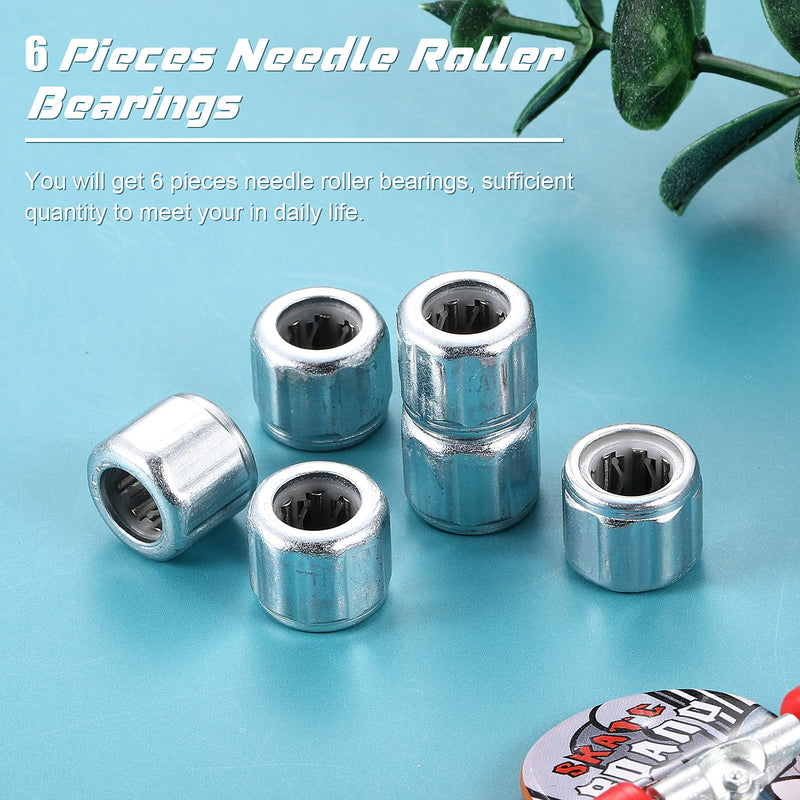 [Australia - AusPower] - 6 Pieces Needle Roller Bearings One Way Bearing Small Octagonal Bearings Industrial Bearings 8mm Bore 14mm OD 12mm Width with Nice Load Carrying Capacity and Stiffness Bearing 