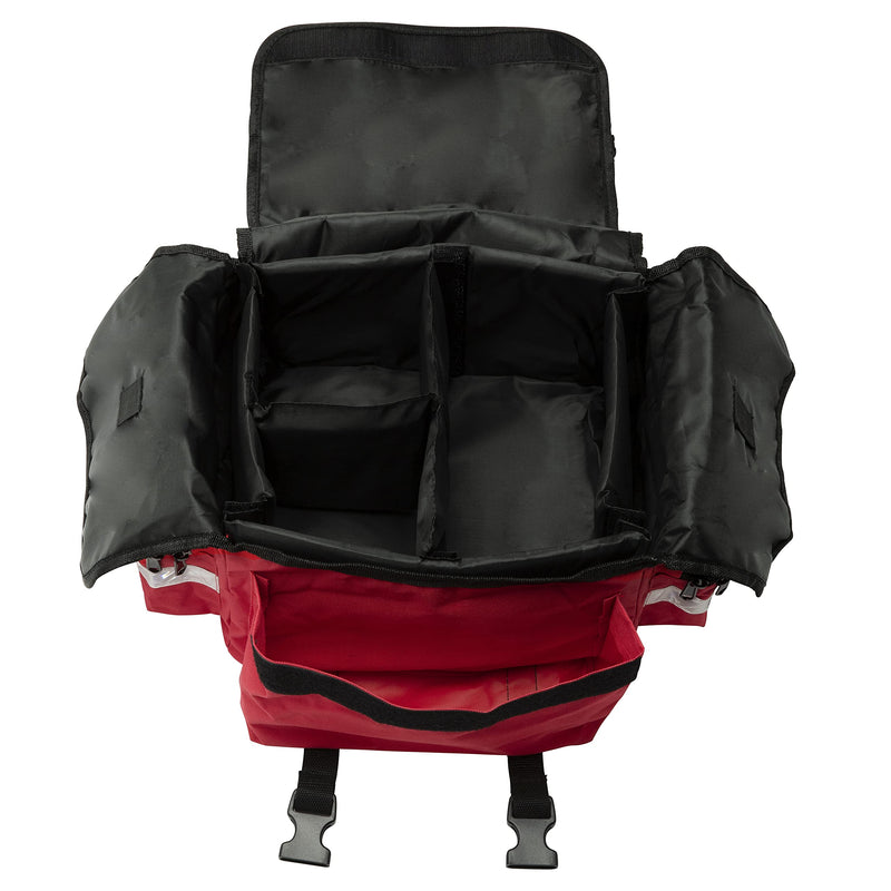 [Australia - AusPower] - NOVAMEDIC Professional Empty Red First Responder Bag, 17" x 9" x 7", EMT Trauma First Aid Carrier for Paramedics and Emergency Medical Supplies Kit, Lightweight and Durable 