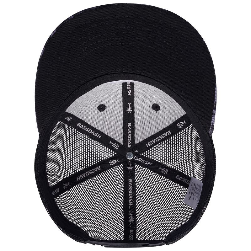 [Australia - AusPower] - BASSDASH Flat Brim Trucker Cap Adjustable Snapback Hat Mesh Back for Men Women Night Digital Camo 