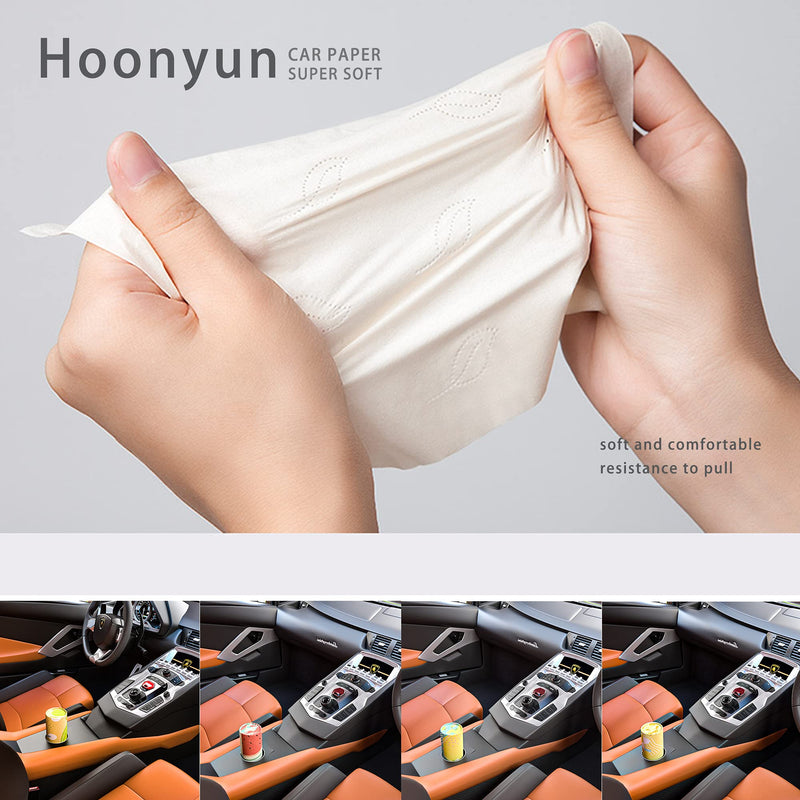 [Australia - AusPower] - Car Tissue (4 Cans/200 Tissue/3-Ply),High End Super Soft Paper Ttowels, Disposable Face Towel, Perfect For Car Cup Holder, Canned Tissue, Durable, Soft And Comfortable,By Hoonyun 