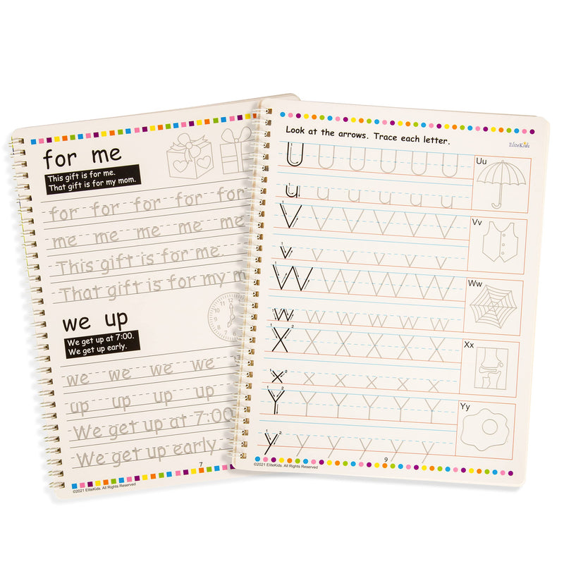 [Australia - AusPower] - Premium Edition 11x8.5 Inch EliteKids Large Magic Practice Copybook for Kids Alphabet + Sight Words 2-set, Kindergarten Magical Handwriting Workbooks, Tracing Letters for Kids Ages 3-5 Copy Book. ABC and Sight Words 2-Book Set 