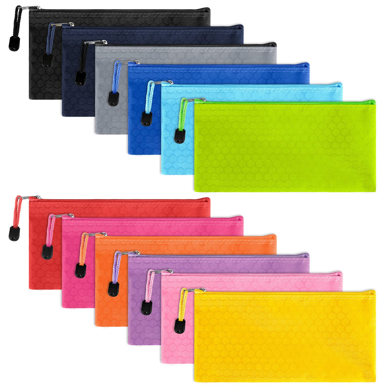[Australia - AusPower] - EOOUT 24pcs Zipper Pencil Pouch Bulk, Waterproof Pencil Bag, Reusable Pencil Case Bulk, Zipper Bag for Office Supplies, Kids, Travel Accessories Stationery 12 Colors 