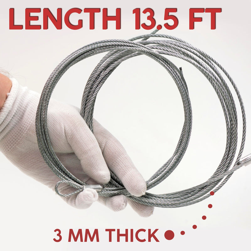 [Australia - AusPower] - Pair Garage Door Cable Torsion Spring Wire 13.5 FT, Replacement Cable Wire, Garage Door Replacement Parts 