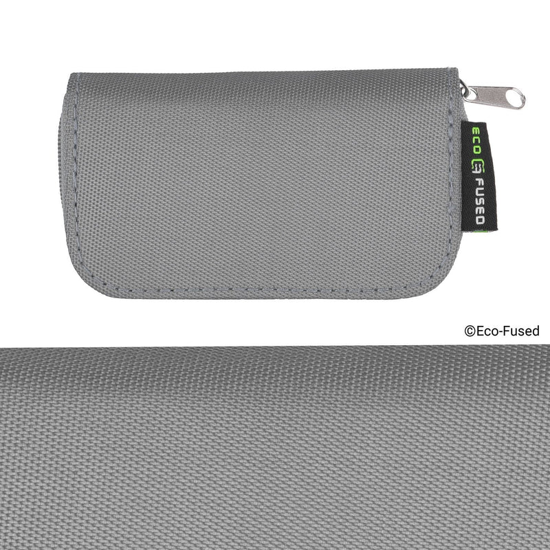 [Australia - AusPower] - Eco-Fused Memory Card Carrying Case - Suitable for SDHC and SD Cards - 8 Pages and 22 Slots - ECO-FUSED Microfiber Cleaning Cloth Included - 2 Pack - 44 Slots, Grey + Purple 