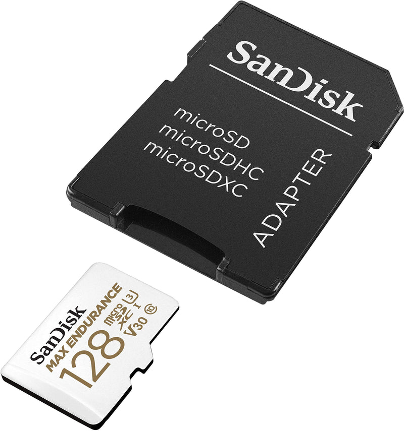 [Australia - AusPower] - SanDisk 128GB MAX Endurance microSDXC Card with Adapter for Home Security Cameras and Dash cams - C10, U3, V30, 4K UHD, Micro SD Card - SDSQQVR-128G-GN6IA 