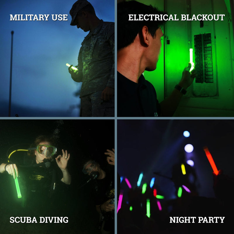 [Australia - AusPower] - Glow Mind 12 Ultra Bright Glow Sticks - Emergency Light Sticks for Camping Accessories, Parties, Hurricane Supplies, Earthquake, Survival Kit and More - Lasts Over 12 Hours (Green) Green 12 Pack 