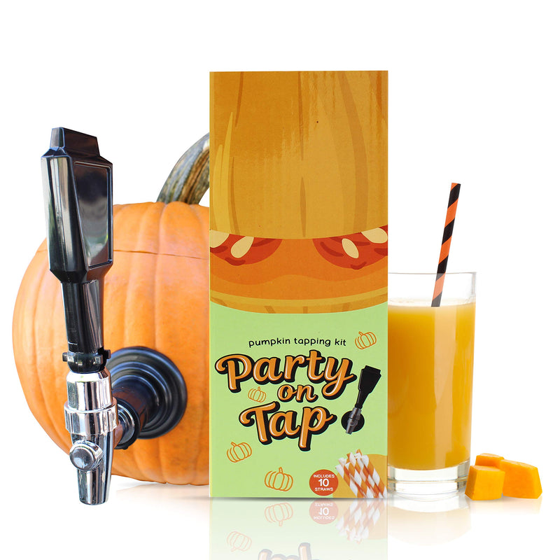 [Australia - AusPower] - Party On Tap Pumpkin Tapping Kit - Keg Spout for Halloween, Thanksgiving, or Pumpkin Party Decorations - Includes Paper Straws 
