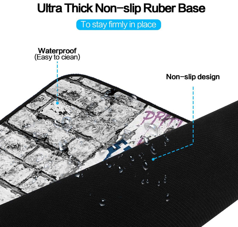 [Australia - AusPower] - Extended Gaming Mouse Pad and Coaster,Large Non-Slip Rubber Base Mousepad with Stitched Edges,Waterproof Mouse Mat Desk Pad for Work,Office,Home -African Black Woman Graffiti Girls with Red Hair Ya-mousepad-5-1 
