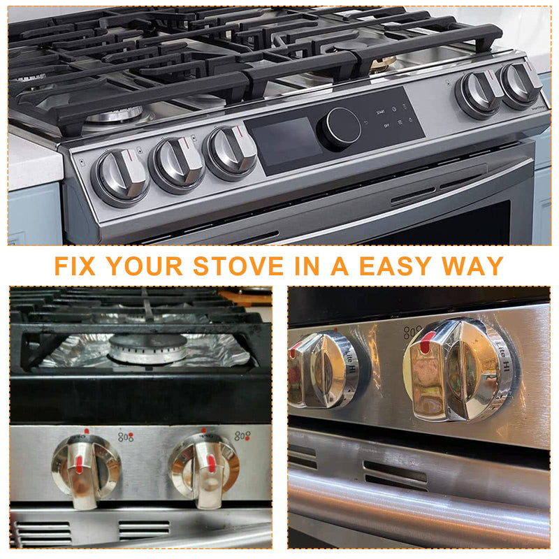 [Australia - AusPower] - Upgraded DG64-00473A Top Oven Control Knob-with Power Protection Metal Ring-Replacement 3447565 AP5917439 PS9606608 EAP9606608 Fits Samsung Oven Gas Range NX58F5700WS NX58H5650WS NX58J7750SS (1 Pack) 