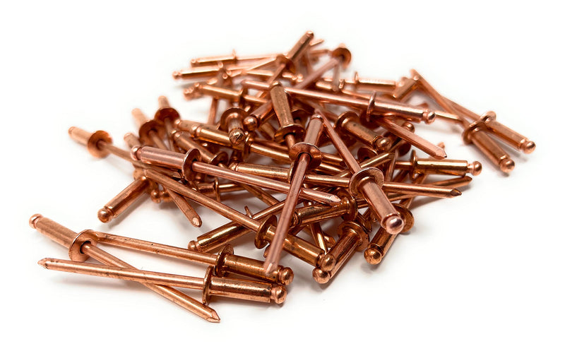 [Australia - AusPower] - Metal Magery 100 Copper Pop Rivets 1/8 Diameter Copper Mandrel Blind Rivets Dome Head 4-4 (1/8"Diameter x 1/4" Grip Range) Qty 100 