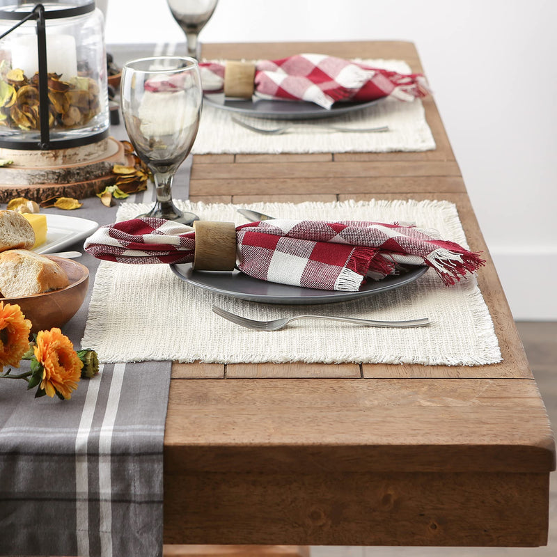 [Australia - AusPower] - DII Linen Tabletop Collection Machine Washable, Placemat Set, 14.5x20.5, Cream, 4 Piece Placemat Set, 14.5x20.5" 