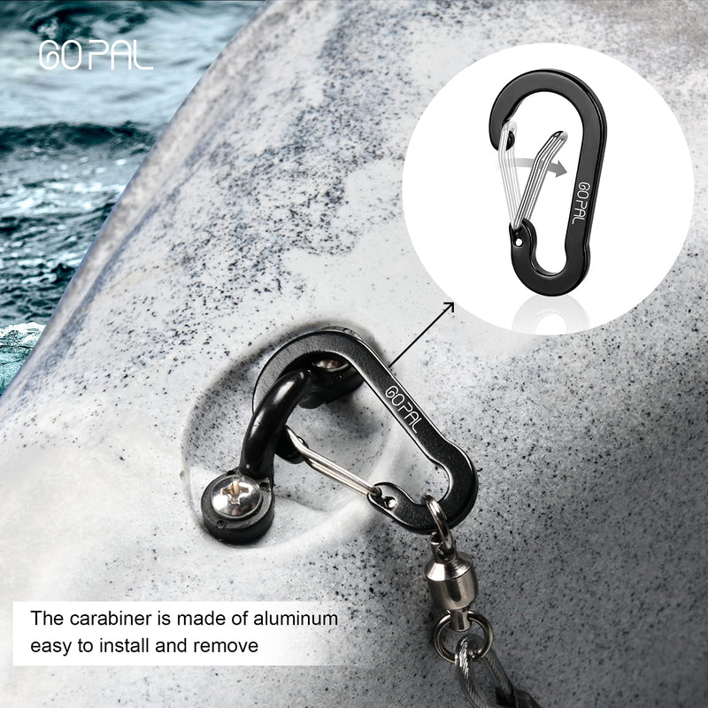 [Australia - AusPower] - Go Pal PS1 Kayak Paddle Leash, Fishing Pole Tether SUP Holder Safety Tool, Heavy Duty Coiled Lanyard Stretched to 78.7", 2pcs 