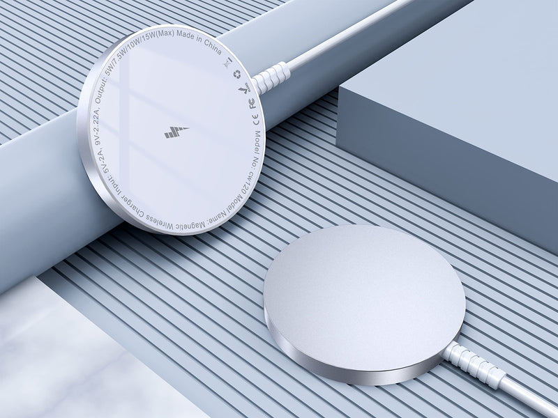 [Australia - AusPower] - Magnetic Wireless Charger for iPhone: MagSafe Charger Fast Charging Pad 2 Pack for iPhone 14 13 12 Pro Max Plus & Airpods 2 3 Pro (No Adapter) White 