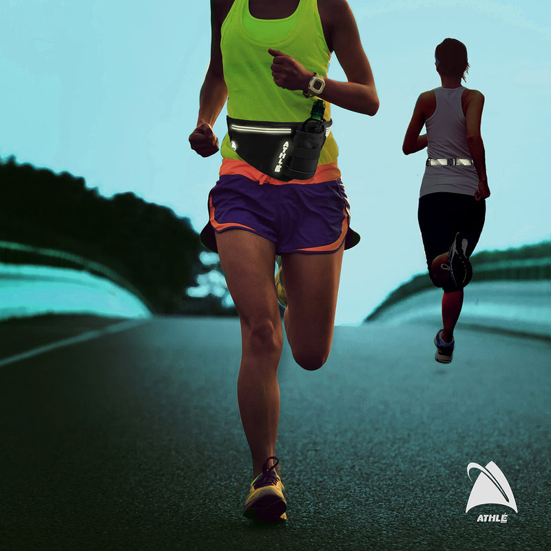 [Australia - AusPower] - Athle Sport Running Belt with Vertical Bottle Pocket Black 