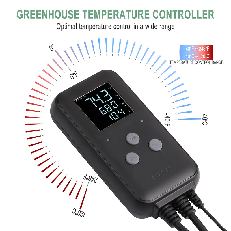 [Australia - AusPower] - DIGITEN Waterproof Temperature Controller DTC310 Digital Temperature Controller Aquarium Temperature Controller Greenhouse Thermostat for Heater 10A Outdoor Heat Mat Thermostat Controller for Seedling 10A Waterproof Temperature Controller 